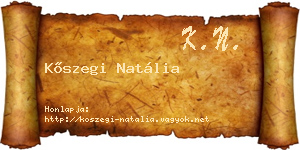 Kőszegi Natália névjegykártya